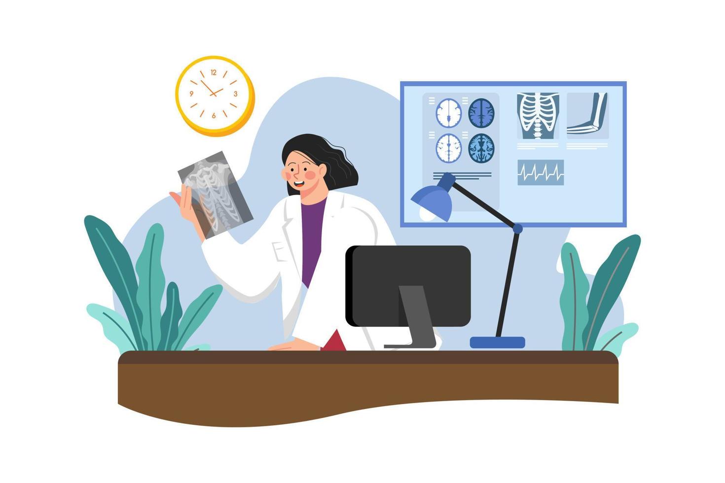 Doctor doing medical research vector