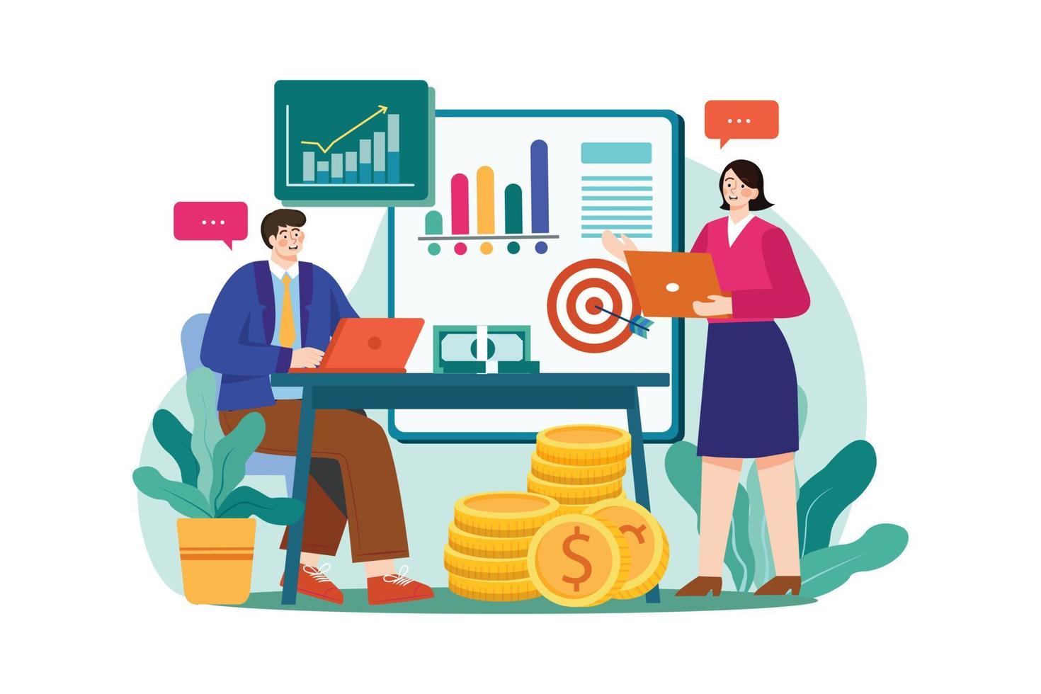 Financial Planner Illustration concept on white background vector