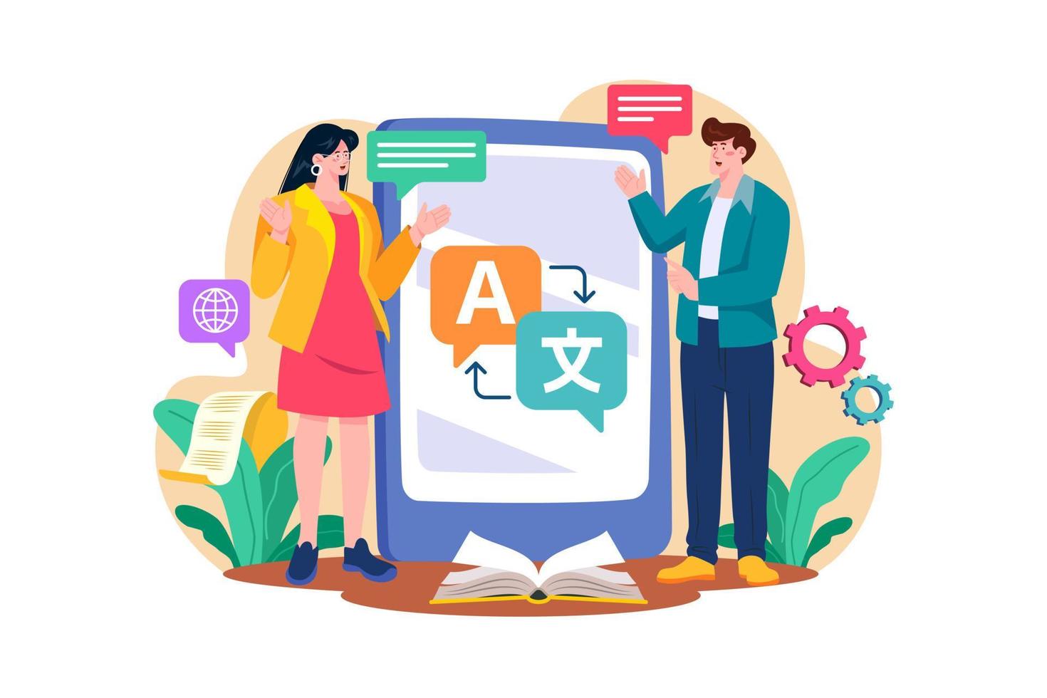 Translator Illustration concept on white background vector