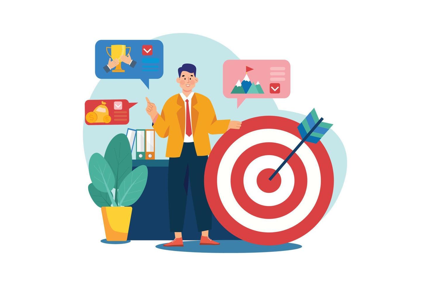 Target Achievement Illustration concept on white background vector