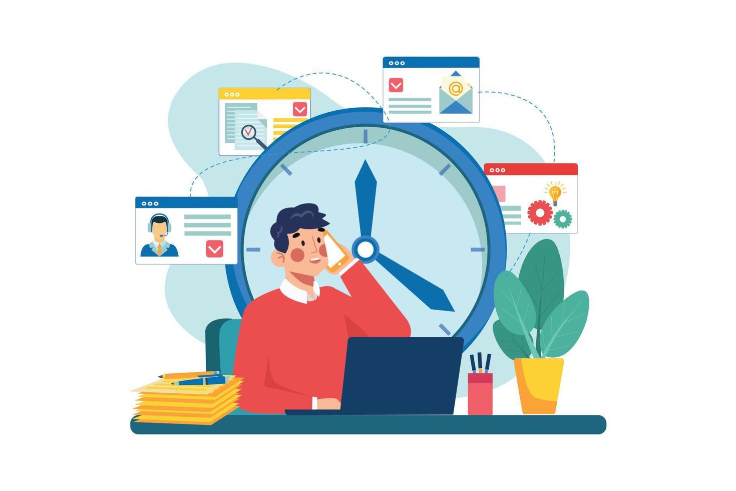 Time management Illustration concept on white background vector