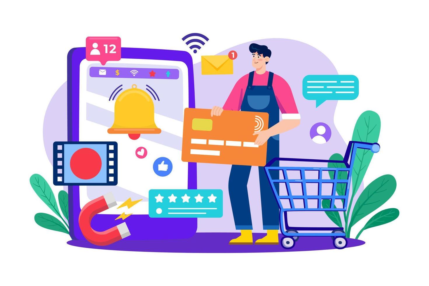 Media Buyer Illustration concept on white background vector