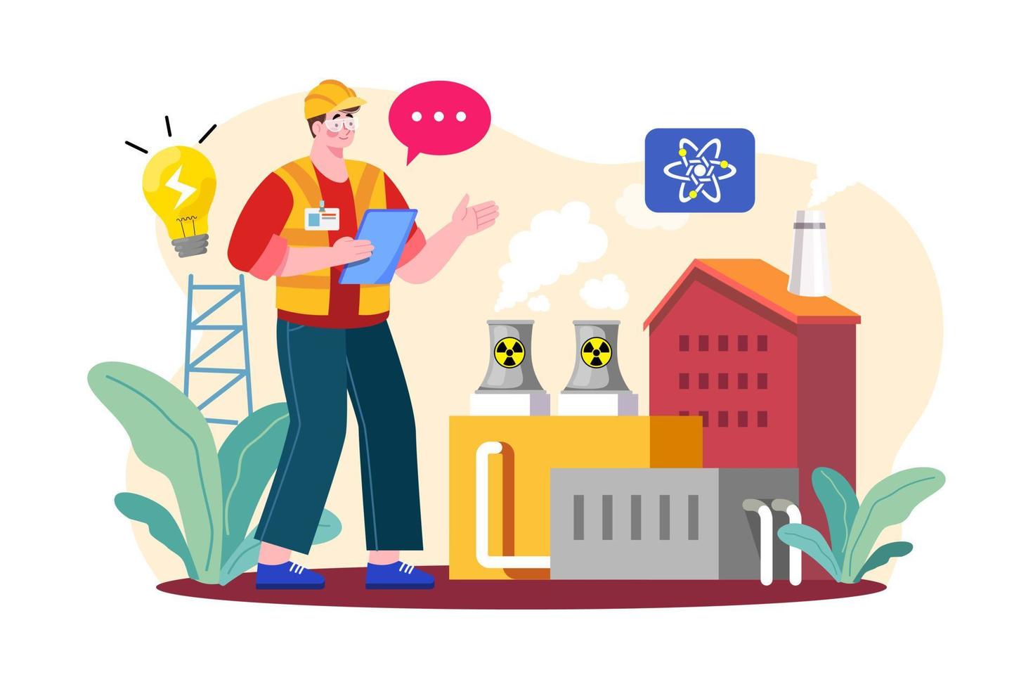 Nuclear engineer Illustration concept on white background vector