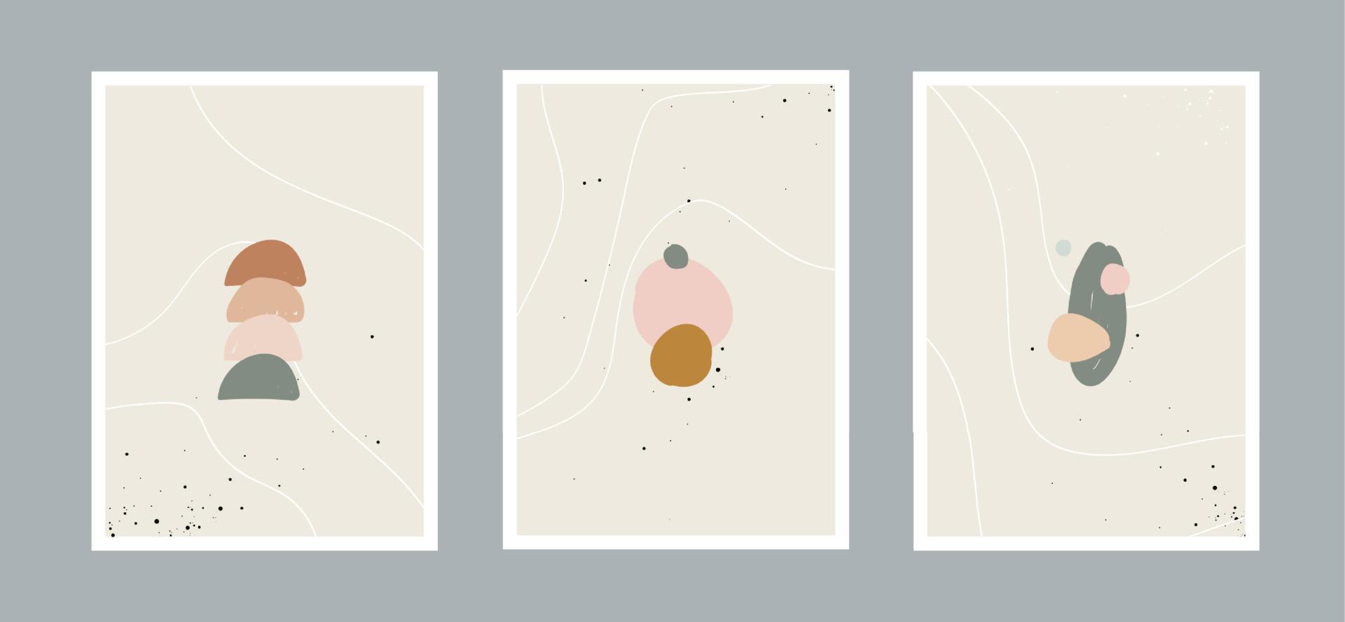 estética abstracta minimalista moderna. colección de arte contemporáneo para la decoración de paredes, postales, pancartas o portadas de folletos. diseño vectorial vector