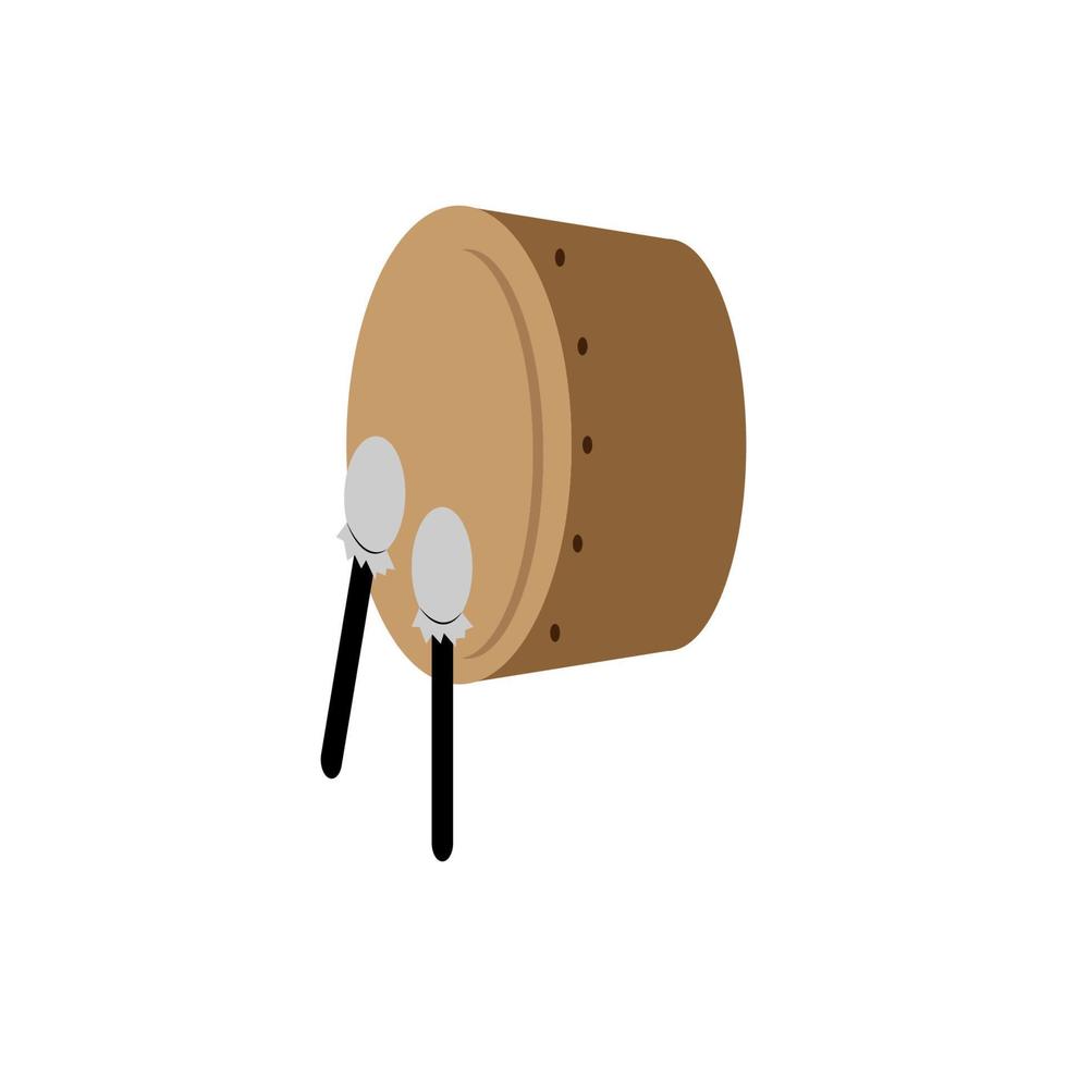 este es un diseño de ilustración de vector de icono de tambor tradicional tradicional