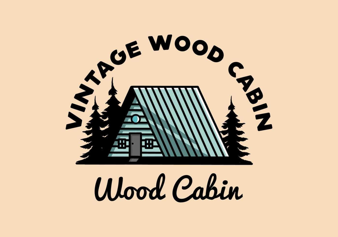 Vintage wood cabin illustration design vector