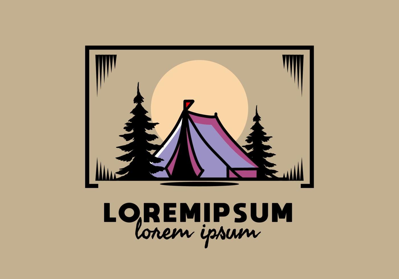 Big camping tent illustration design vector