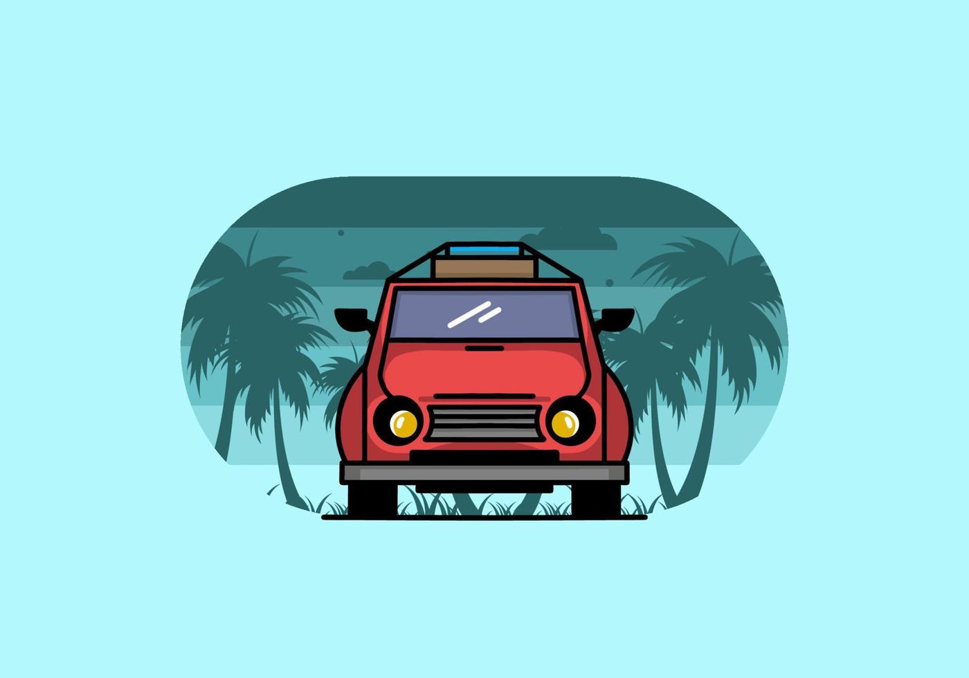 vacaciones en diseño de ilustración de coche vector