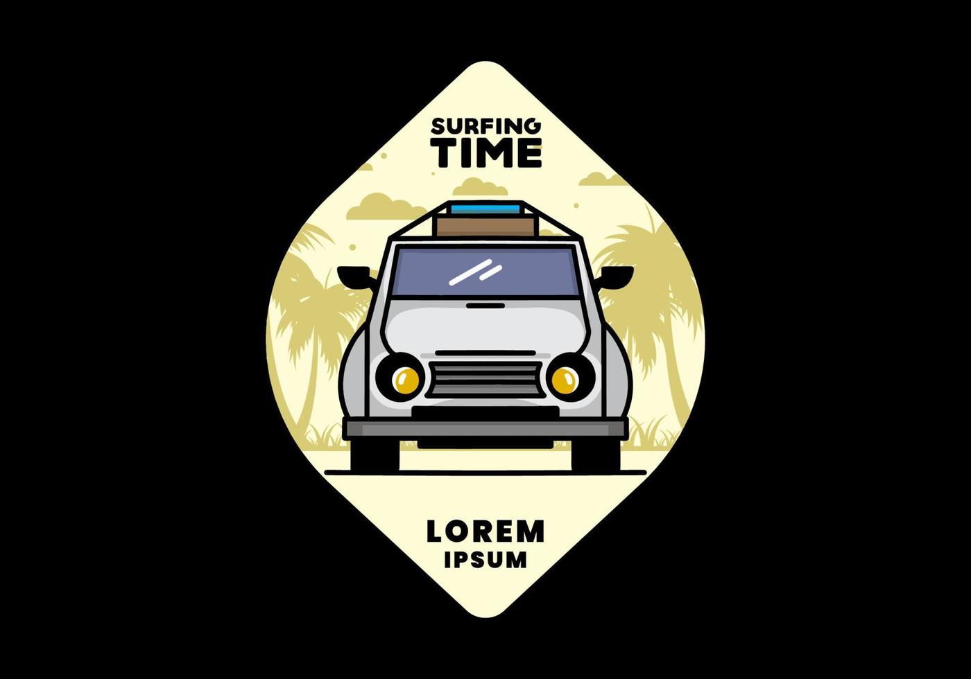 Holiday in car illustration design vector