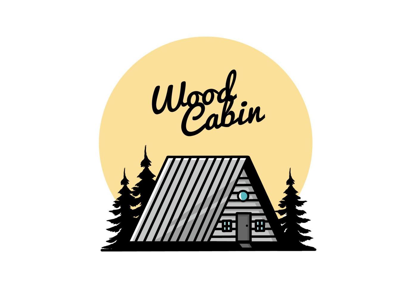 Vintage wood cabin illustration design vector