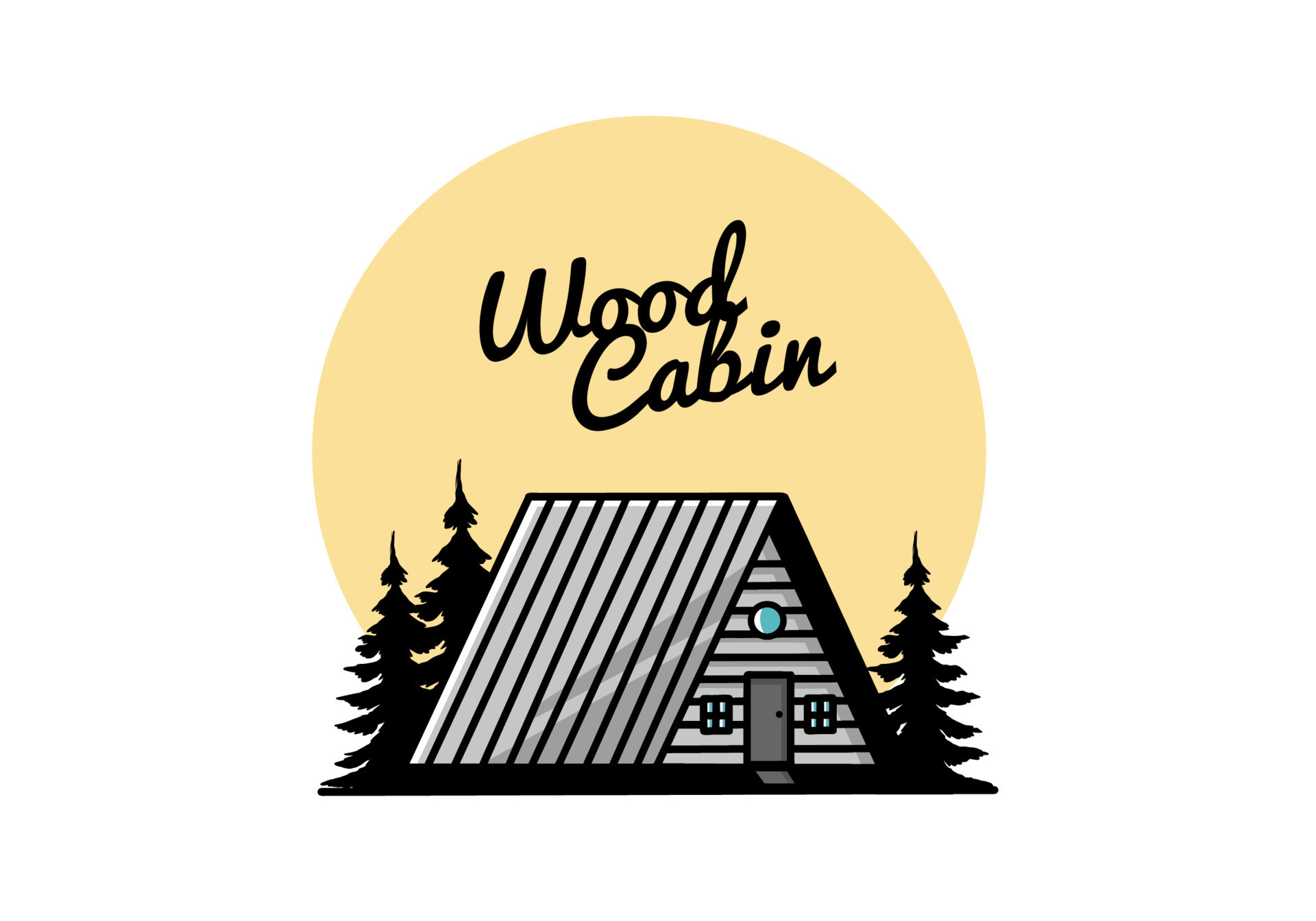 Vintage wood cabin illustration design 9353555 Vector Art at Vecteezy