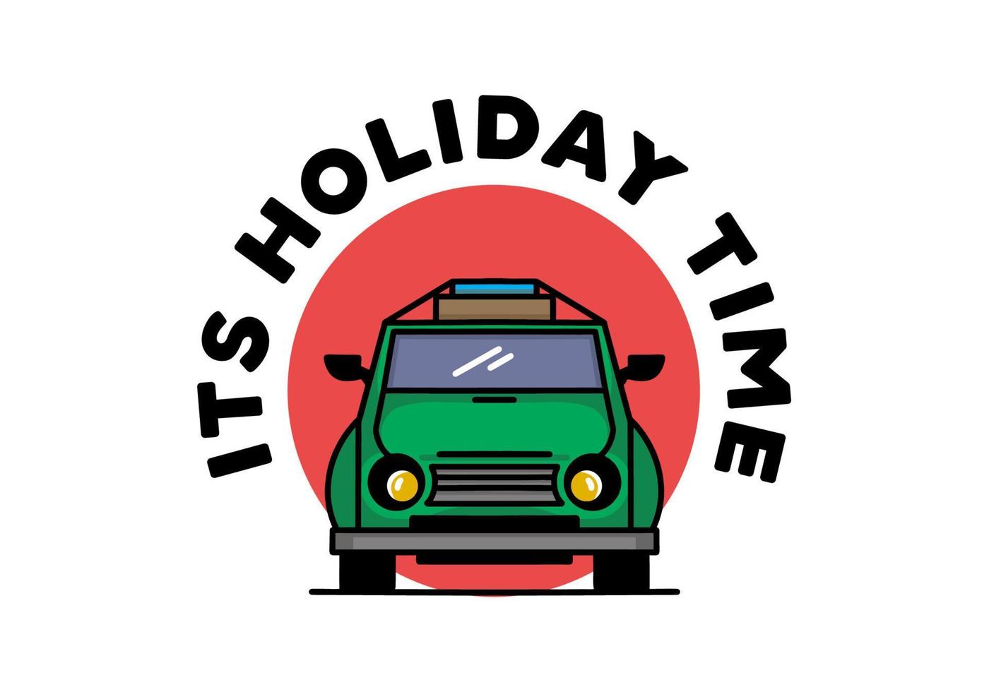 Holiday in car illustration design vector