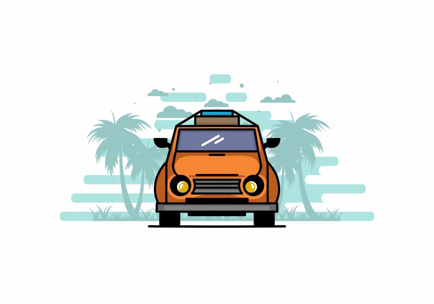 vacaciones en diseño de ilustración de coche vector