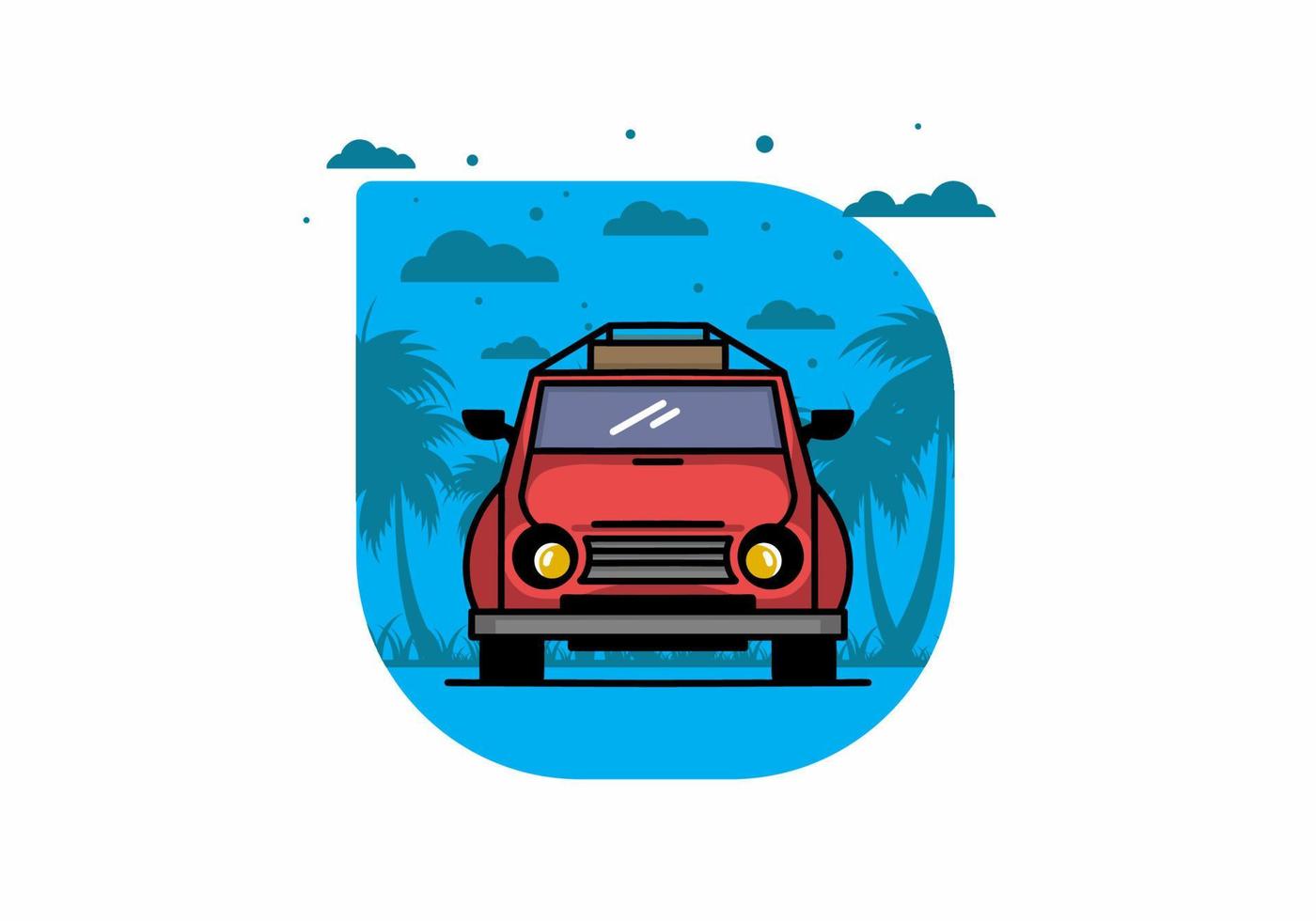 vacaciones en diseño de ilustración de coche vector