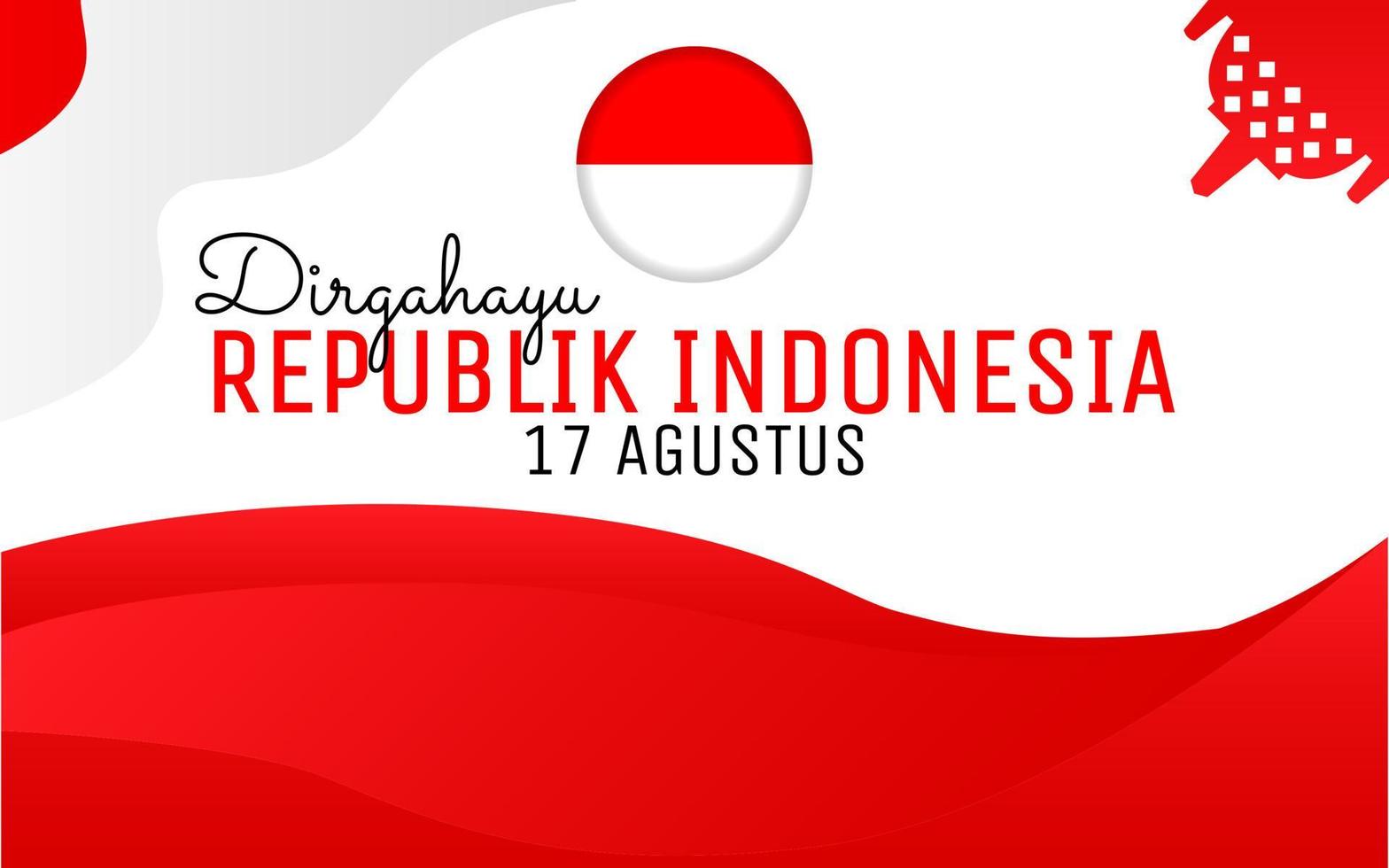 Indonesia indpendence day banner template for social media vector