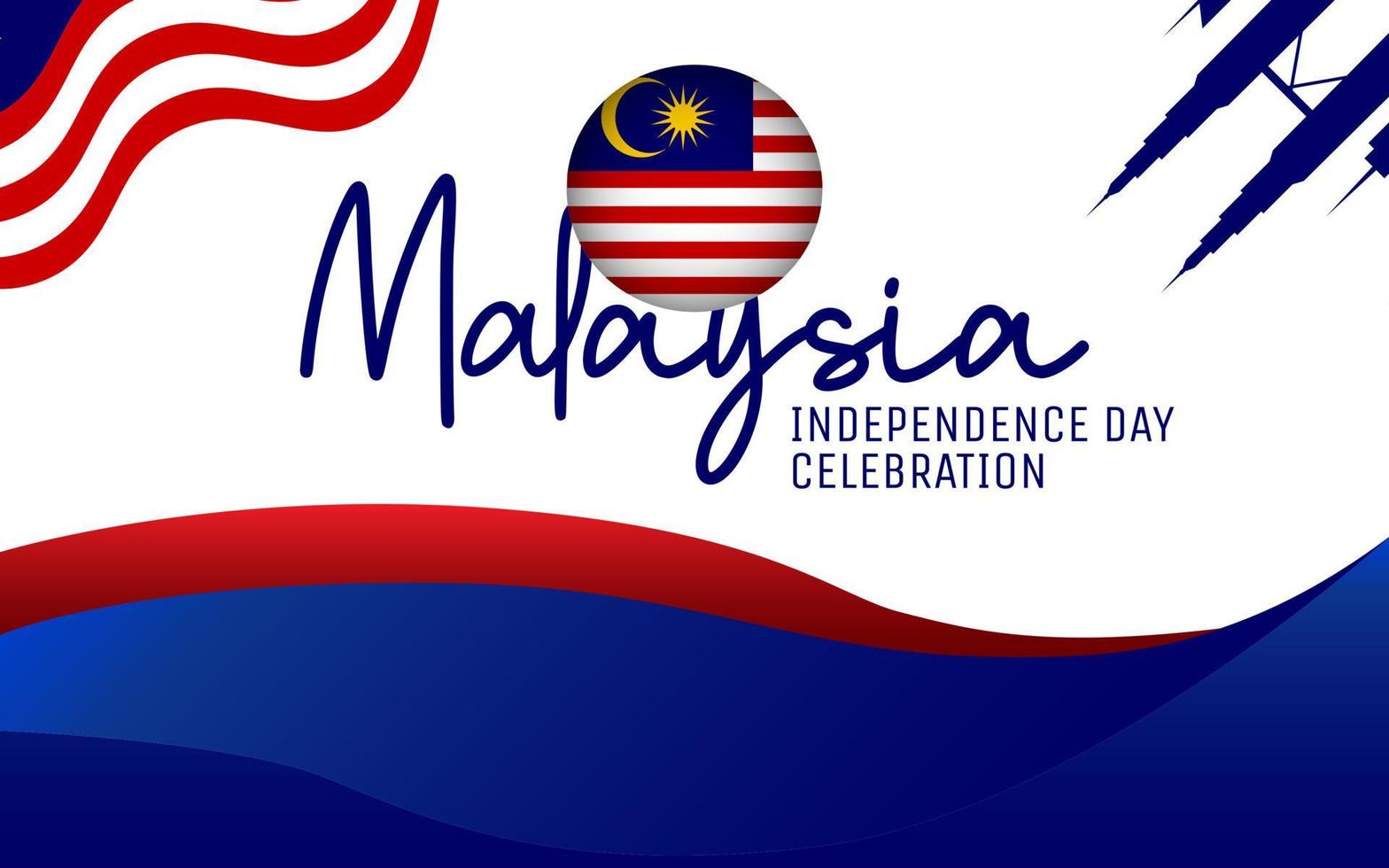 malaysia independence day banner template vector