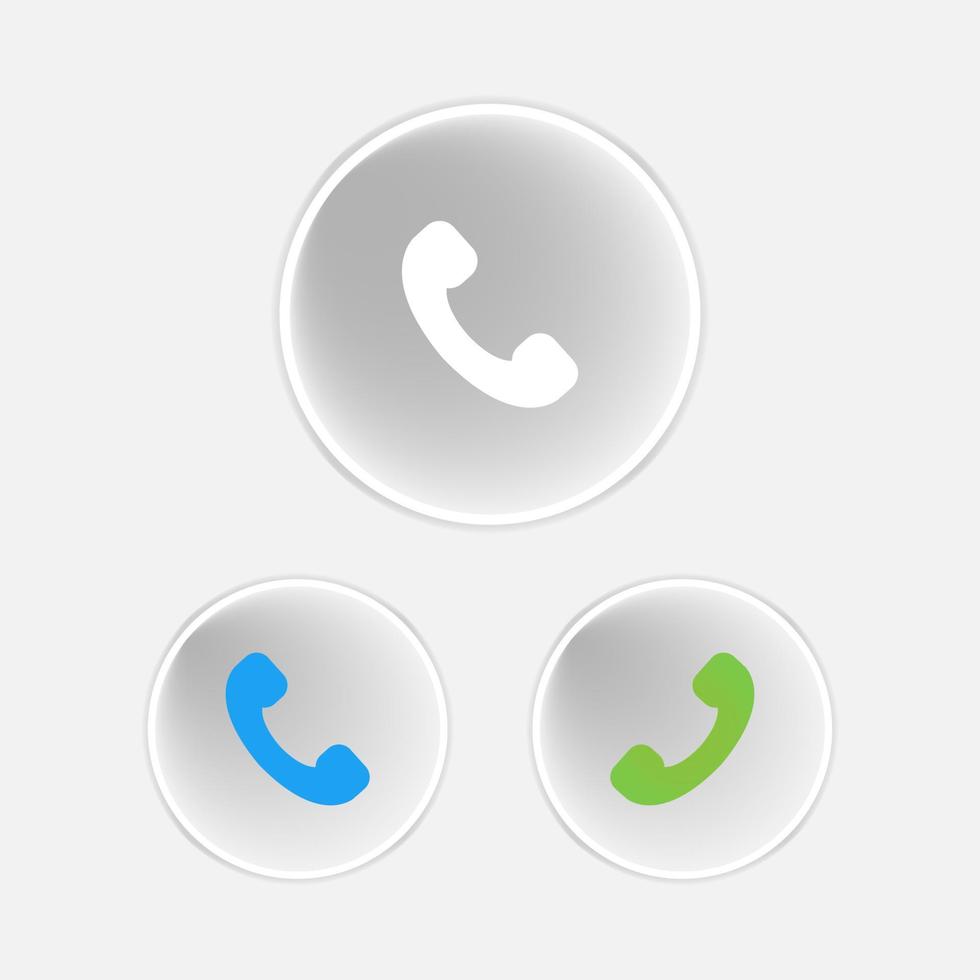 Phone call icon set vector