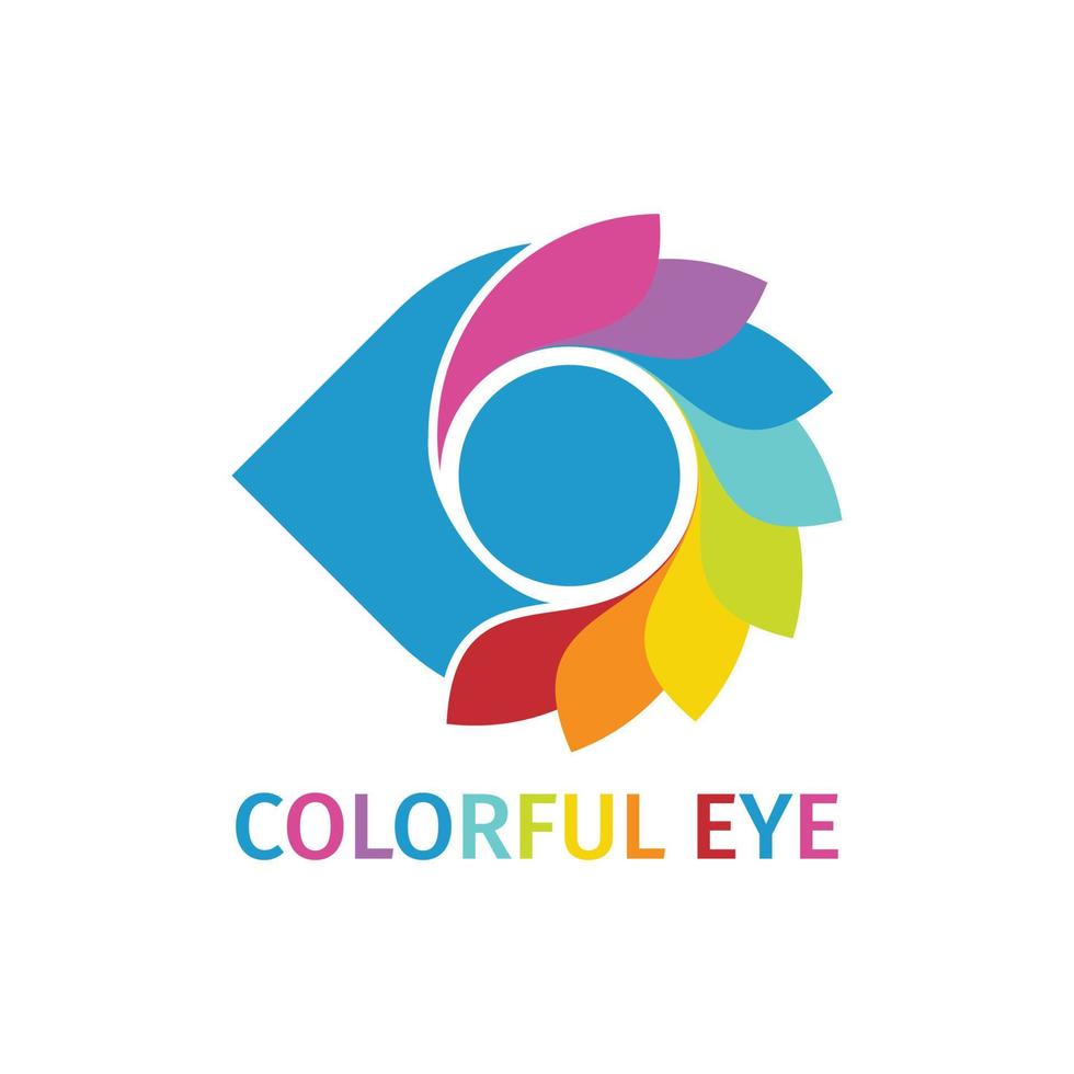 plantilla de logotipo de ojo colorido para empresa de fotografía o videografía vector