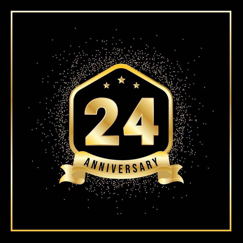 24 Years anniversary celebration vector