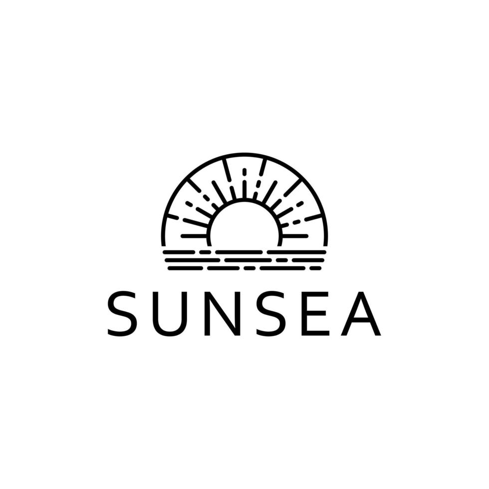 Sunsea logo template for sea and sun based company vector
