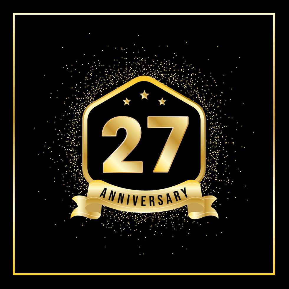 celebración de aniversario de 27 años vector