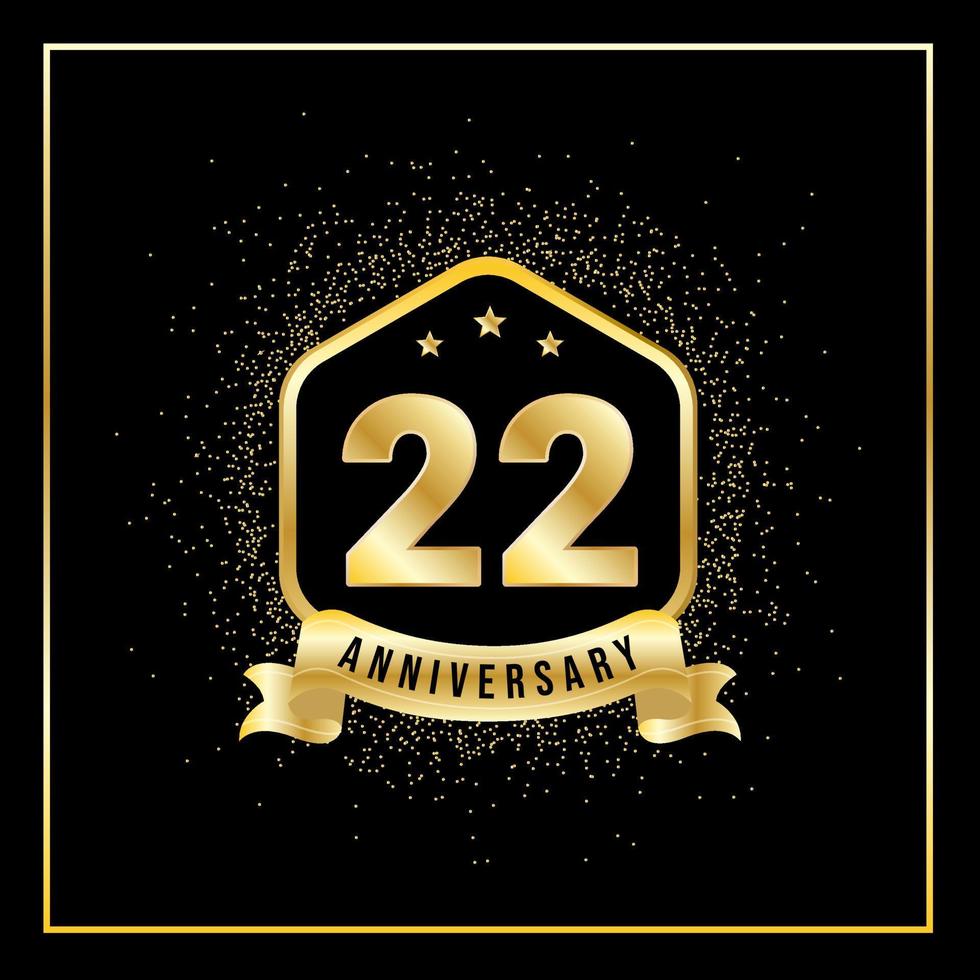 22 Years anniversary celebration vector