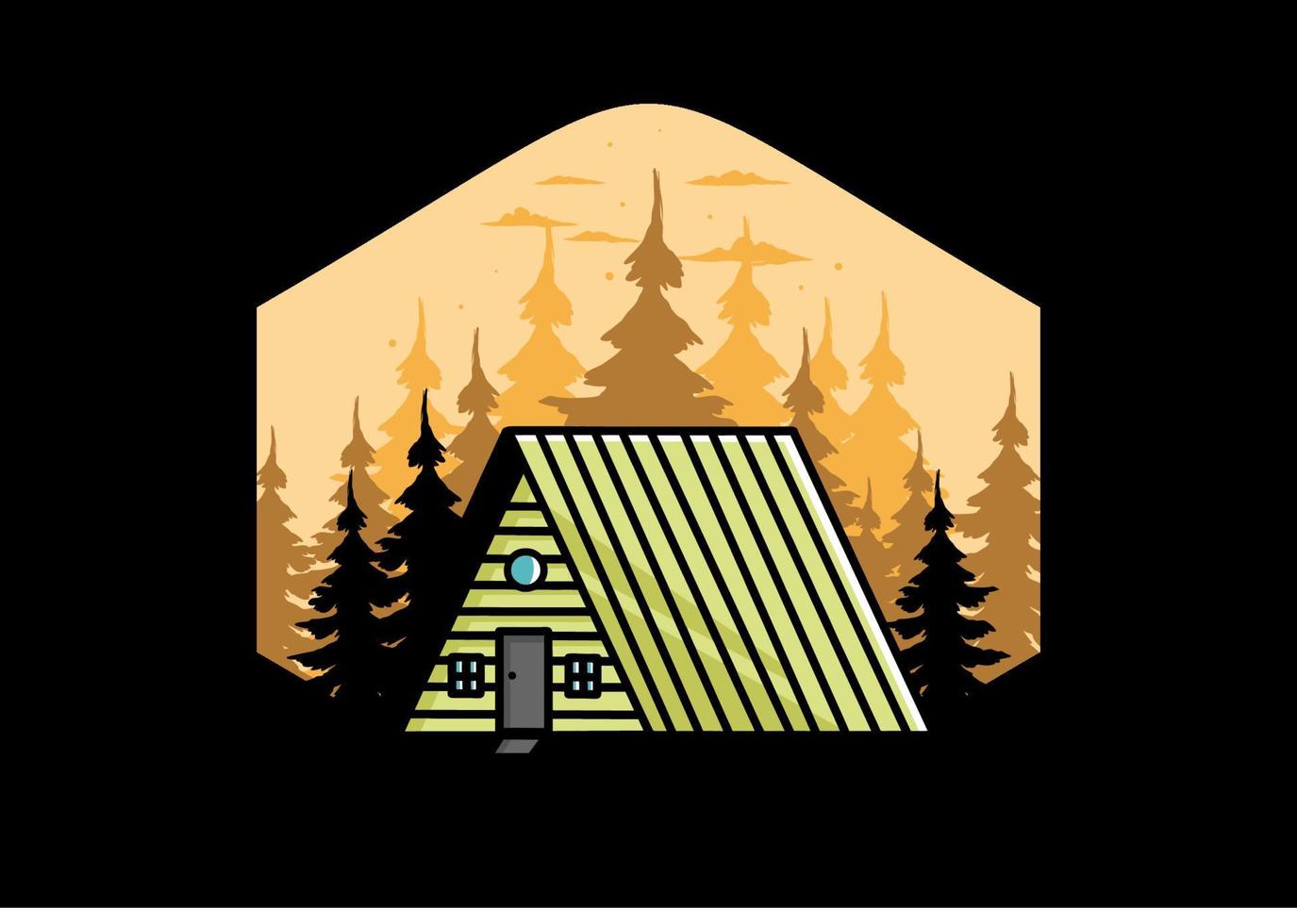 Vintage wood cabin illustration design vector