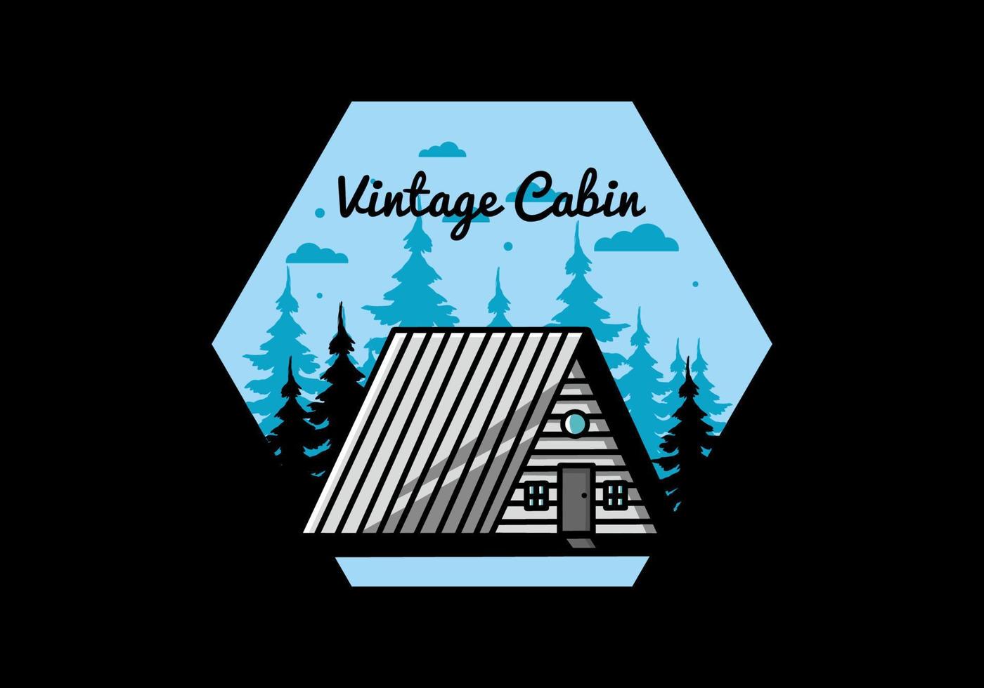 Vintage wood cabin illustration design vector