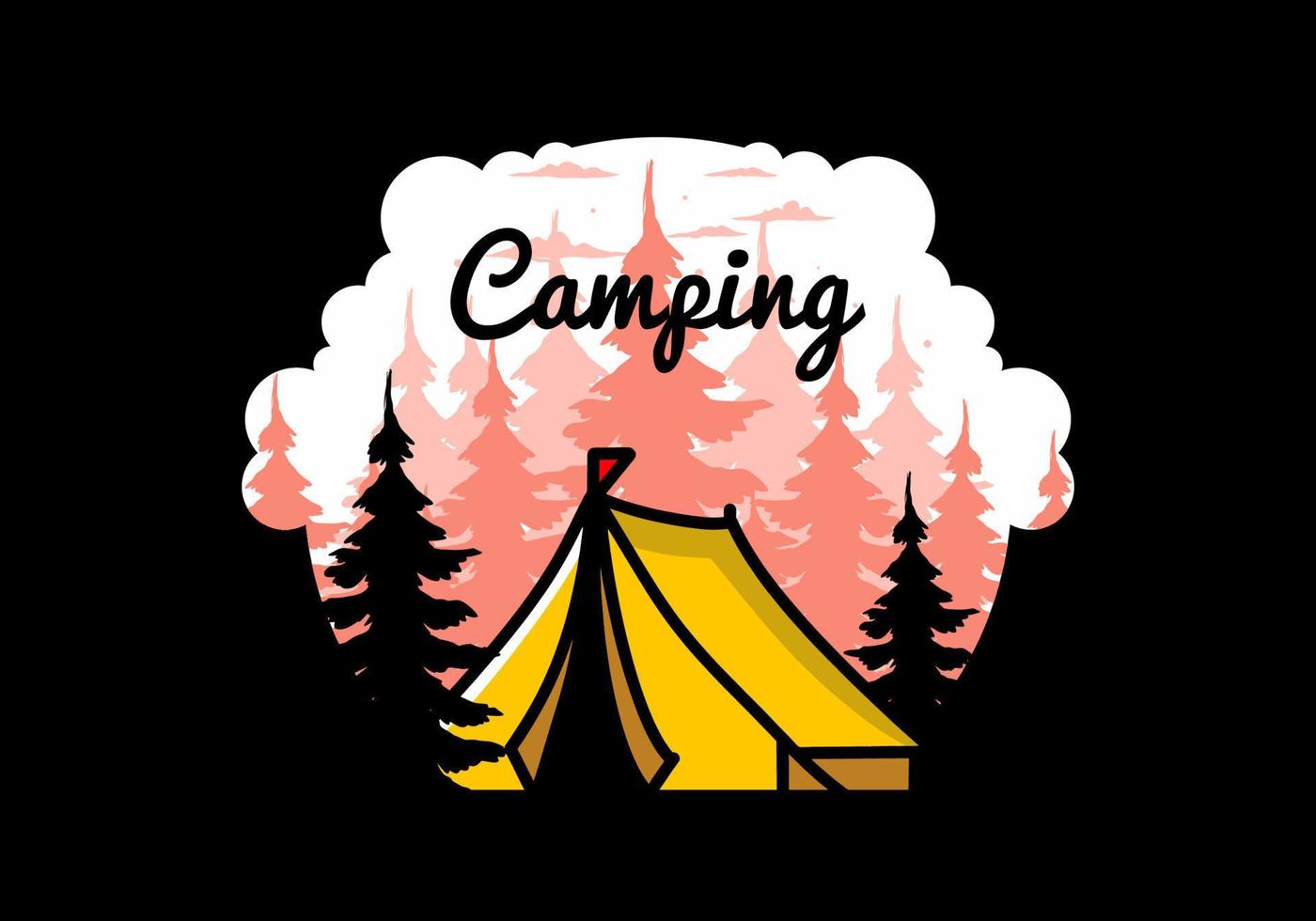 Big camping tent illustration design vector