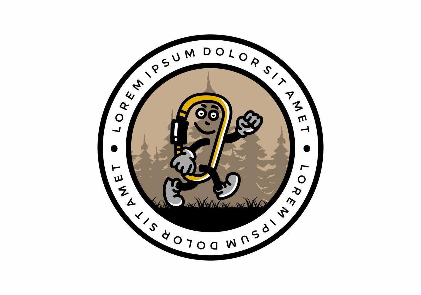 Walking funny carabiner illustration design vector