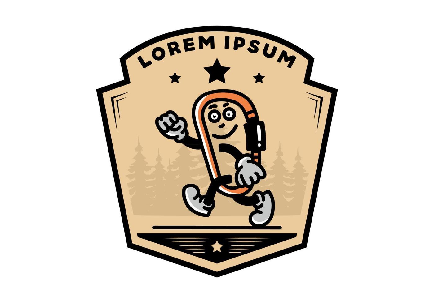 Walking funny carabiner illustration design vector