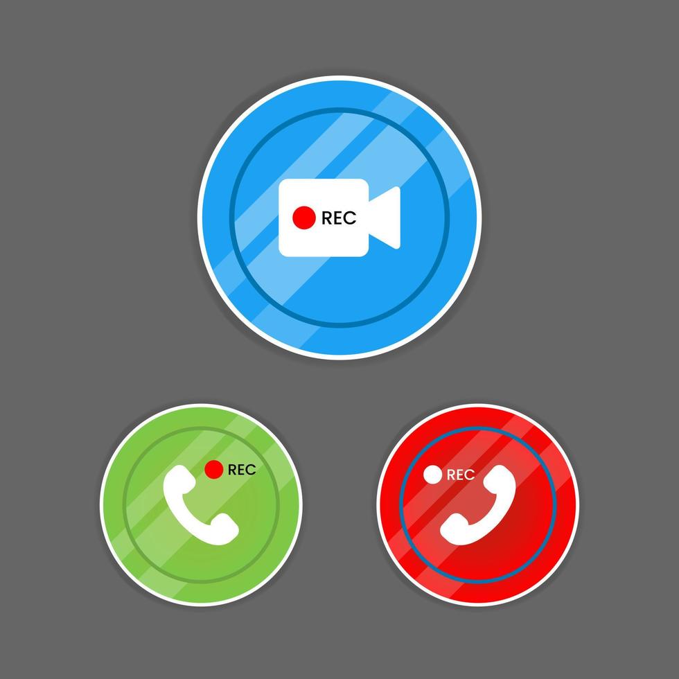 Phone call icon set vector