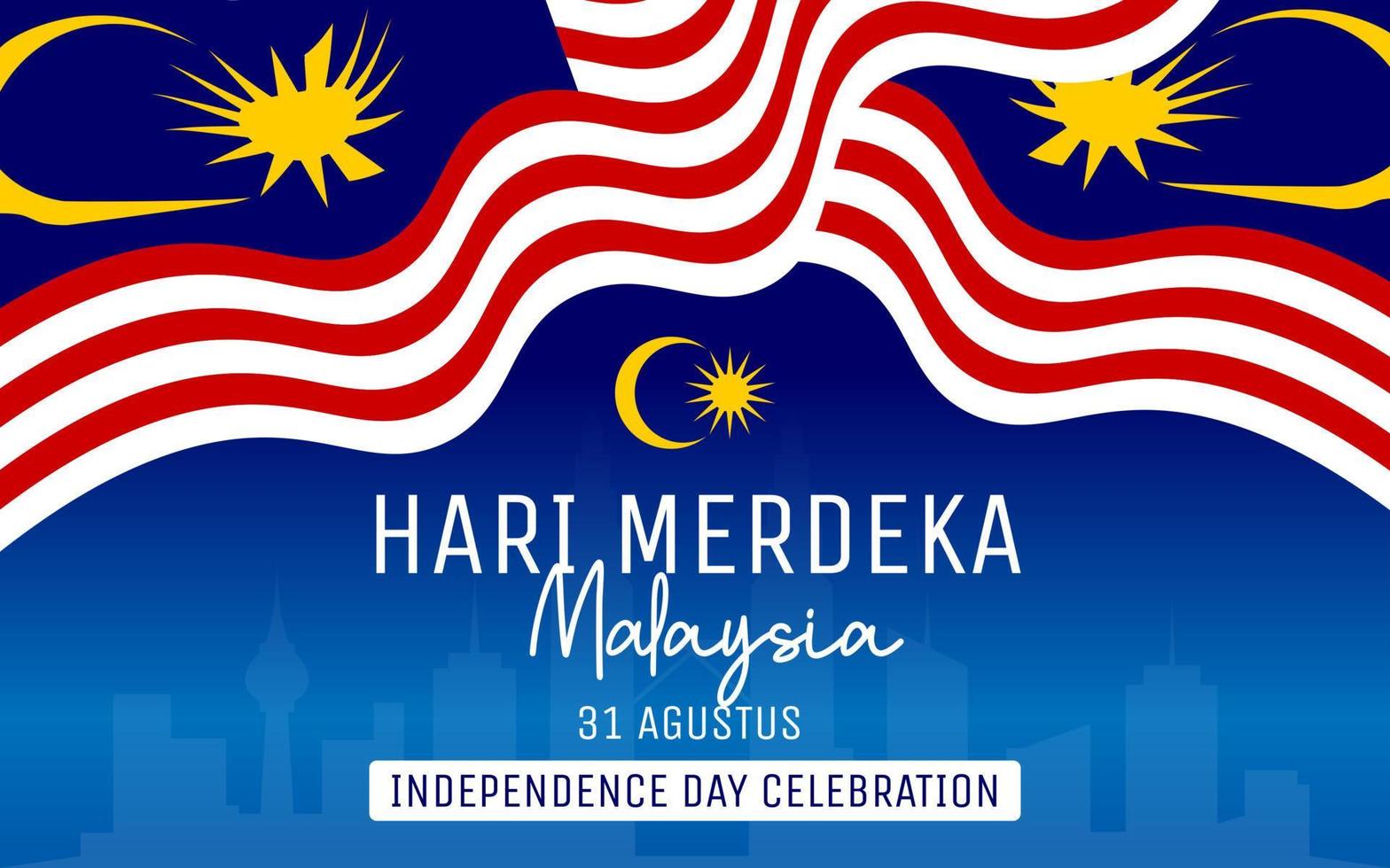 malaysia independence day banner template vector