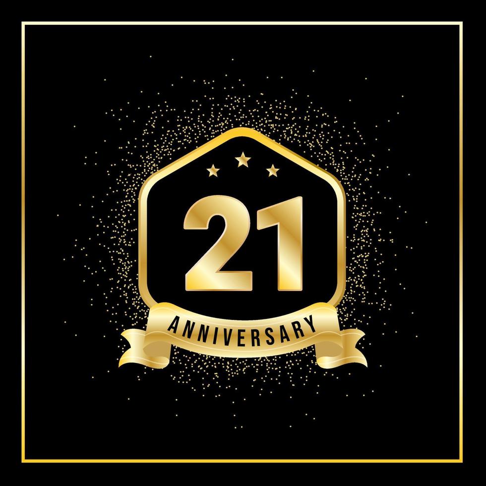 21 Years anniversary celebration vector