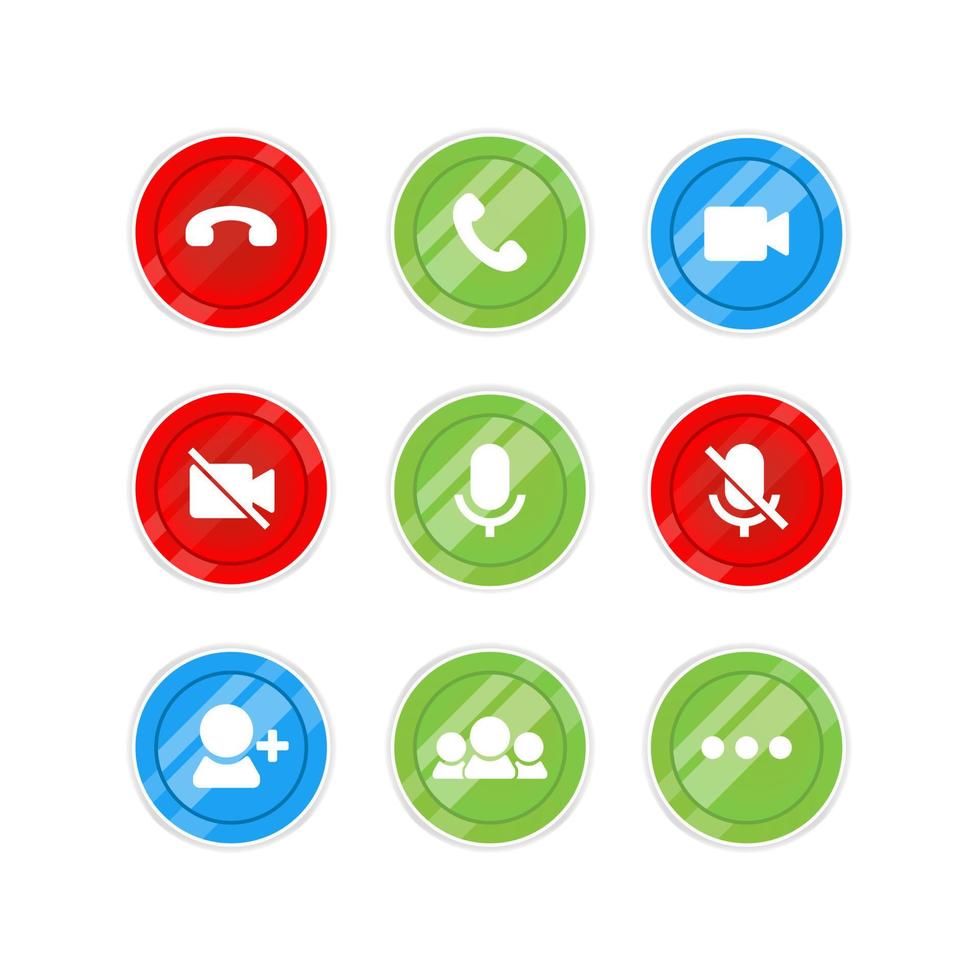 Phone call icon set vector