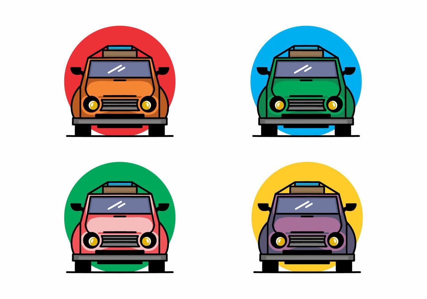 Holiday in car illustration design vector