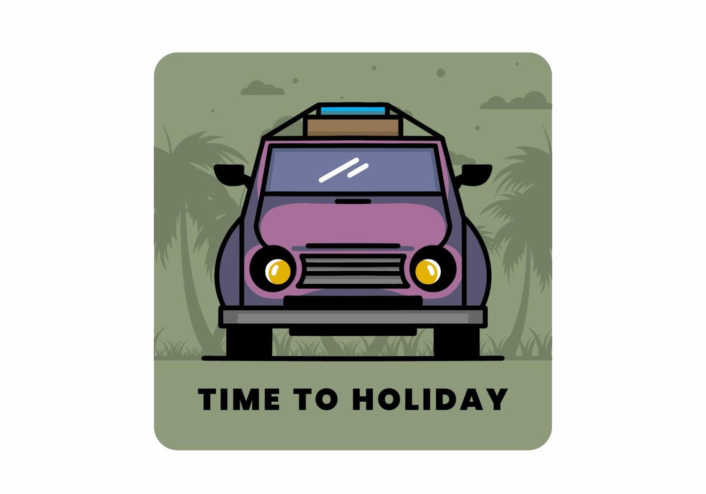 vacaciones en diseño de ilustración de coche vector