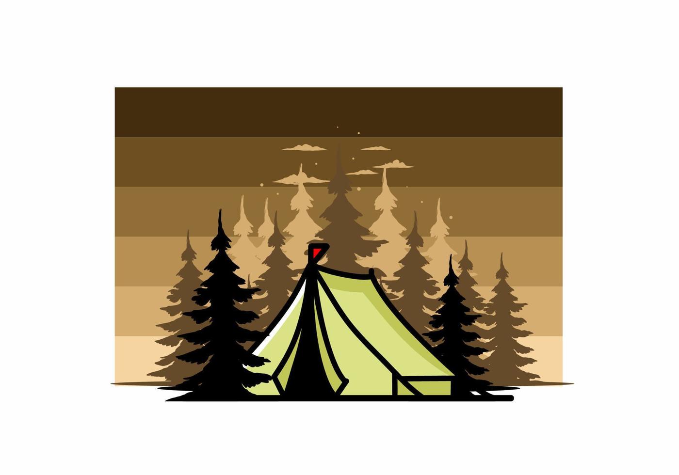 Big camping tent illustration design vector