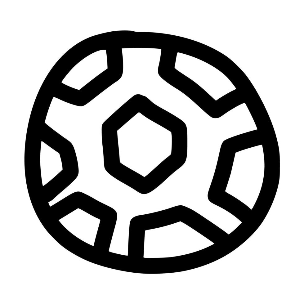 plantilla de diseño de icono de ilustración de vector de lineart de fútbol o pelota de fútbol individual con estilo dibujado a mano de doodle de contorno para libro de colorear