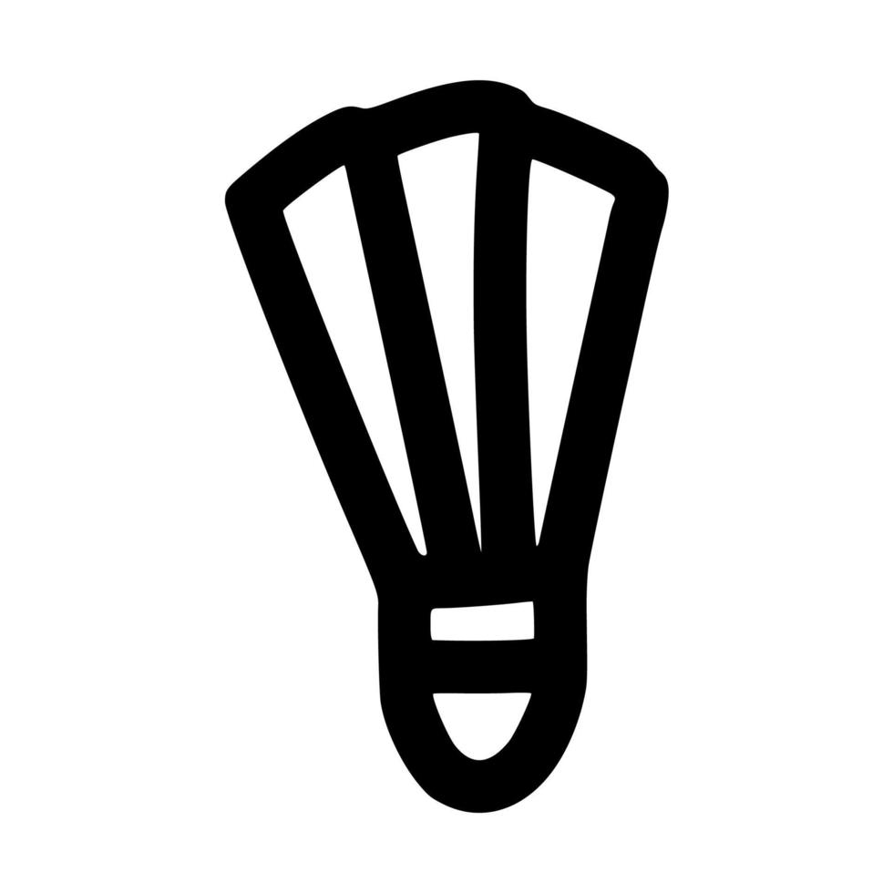 single shuttlecock badminton lineart vector illustration icon design template with outline doodle hand drawn style for sport education and coloring book