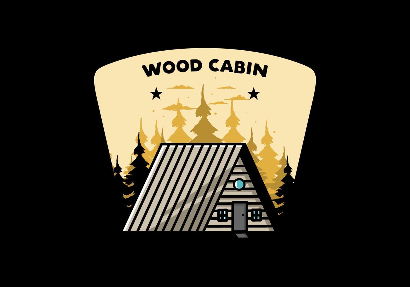 Vintage wood cabin illustration design vector