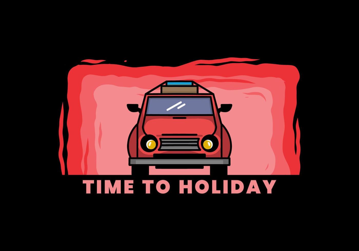 Holiday in car illustration design vector