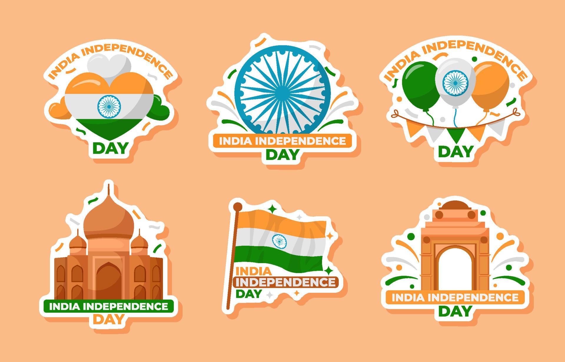 indian independence day stickers