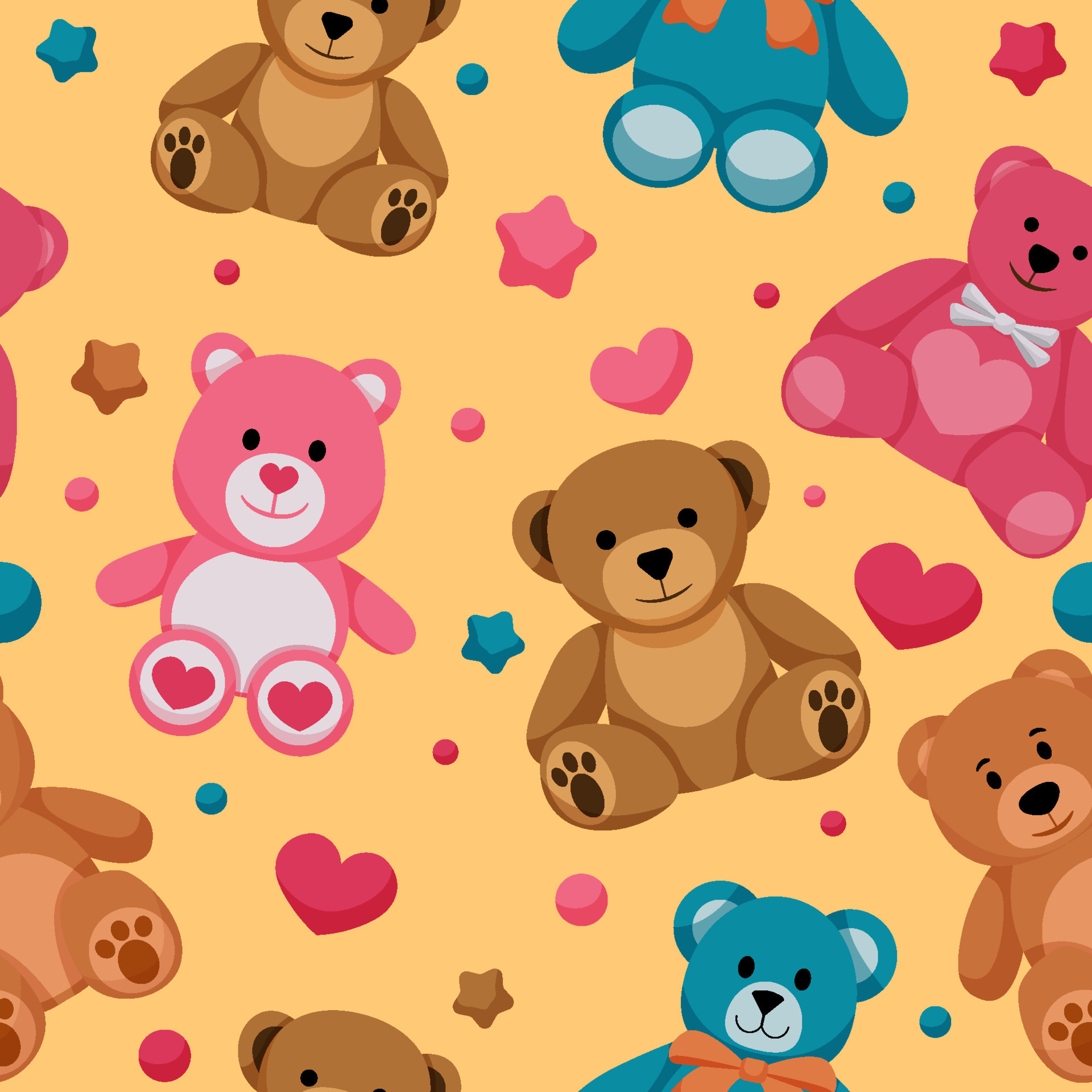 Teddy Bear Seamless Background 9354060 Vector Art at Vecteezy
