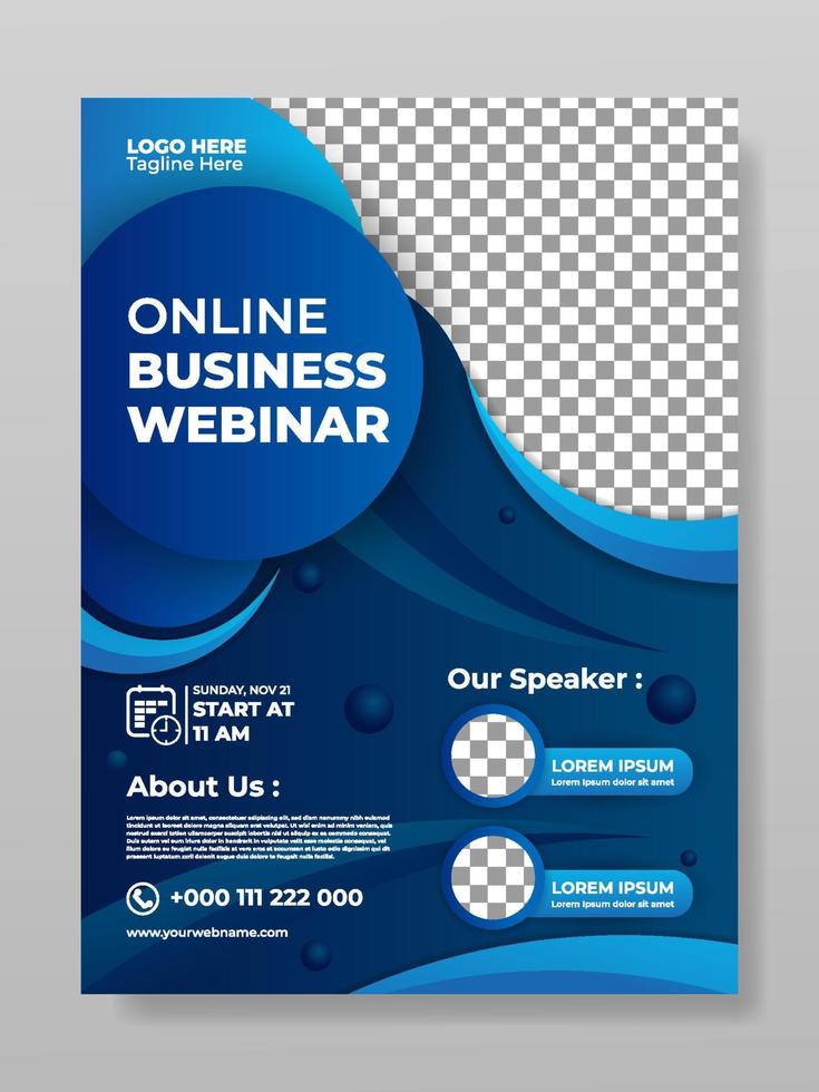 Business Webinar Poster Template vector