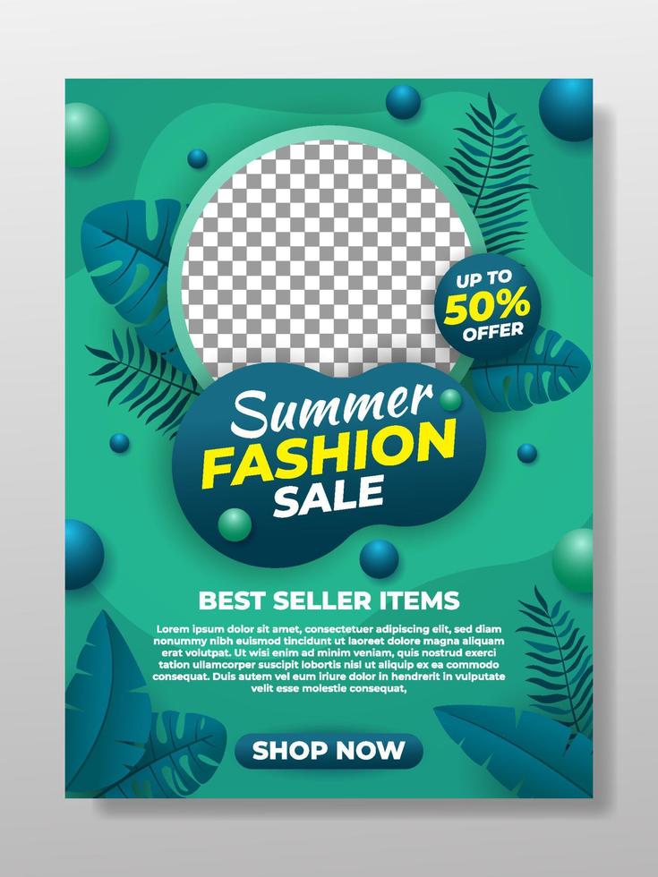 cartel de venta de moda de verano vector