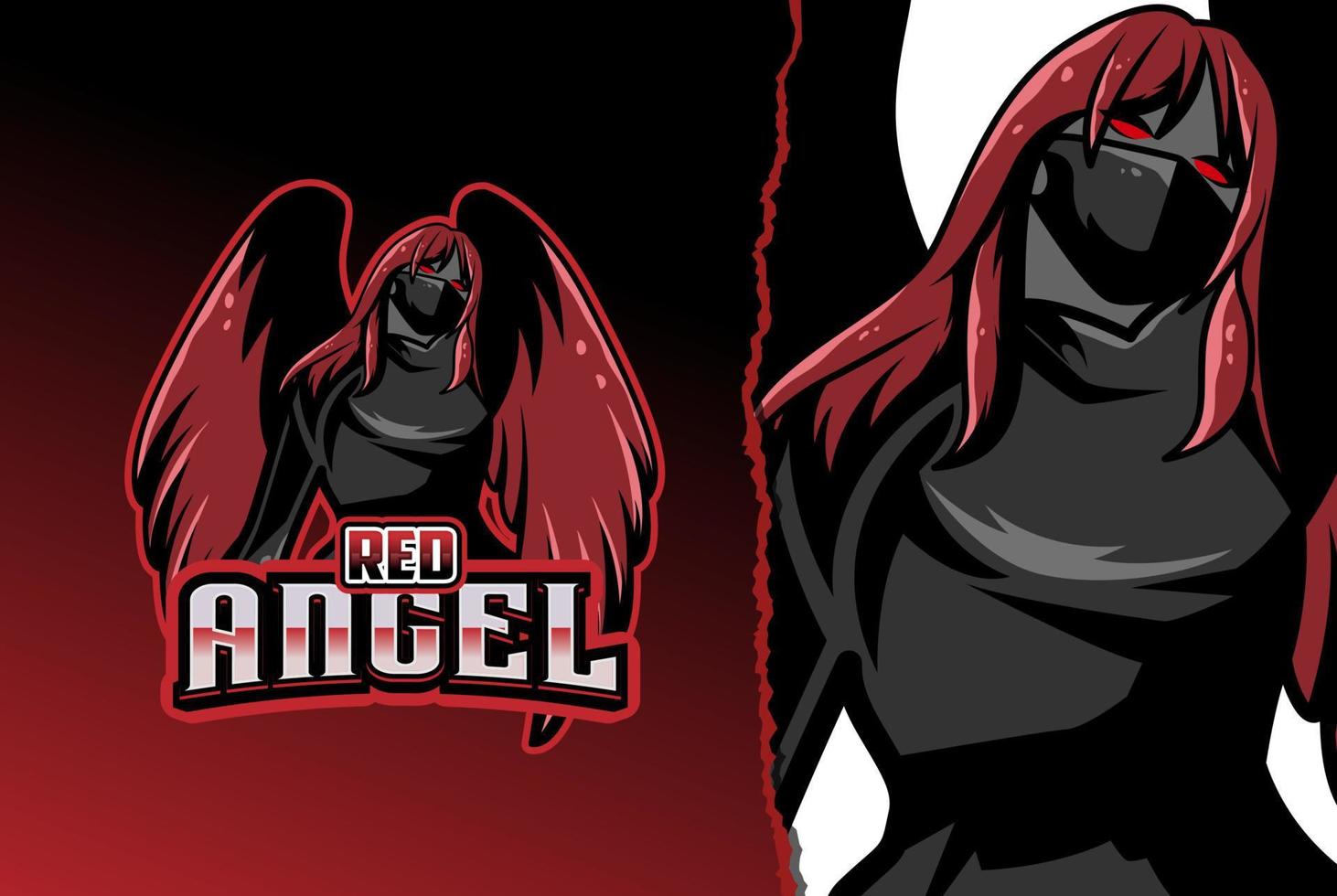 red angel esport logo - premium vector