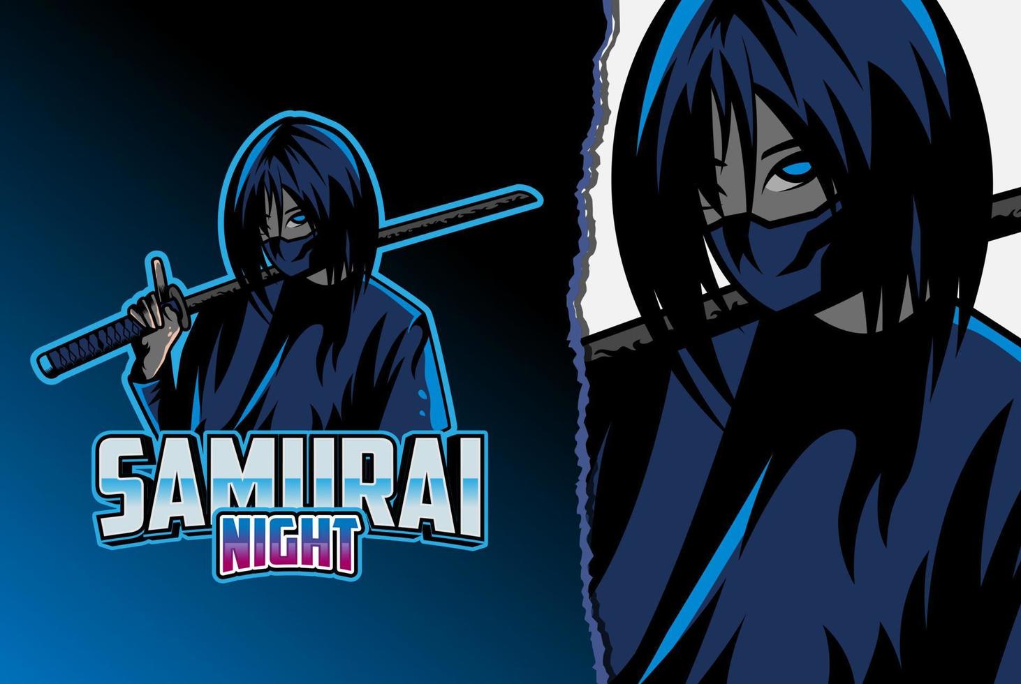 samurai esport logo - premium vector