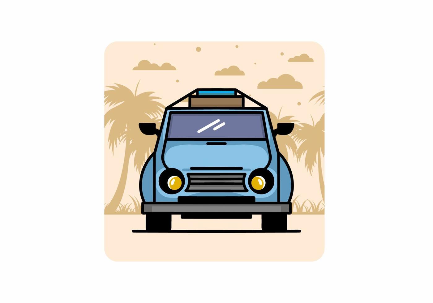 Holiday in car illustration design vector