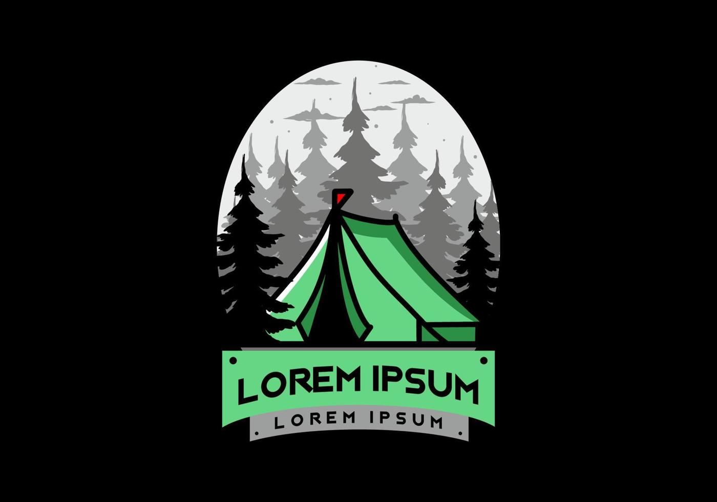 Big camping tent illustration design vector